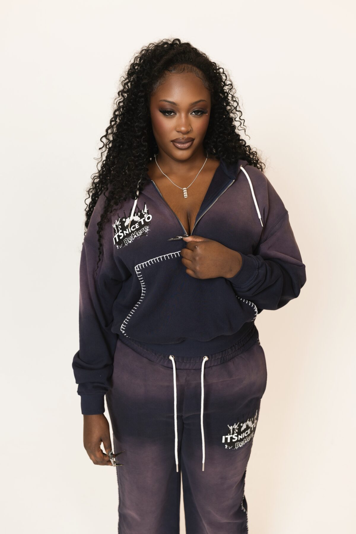 Purple Track Suits Its Nice To Be Here