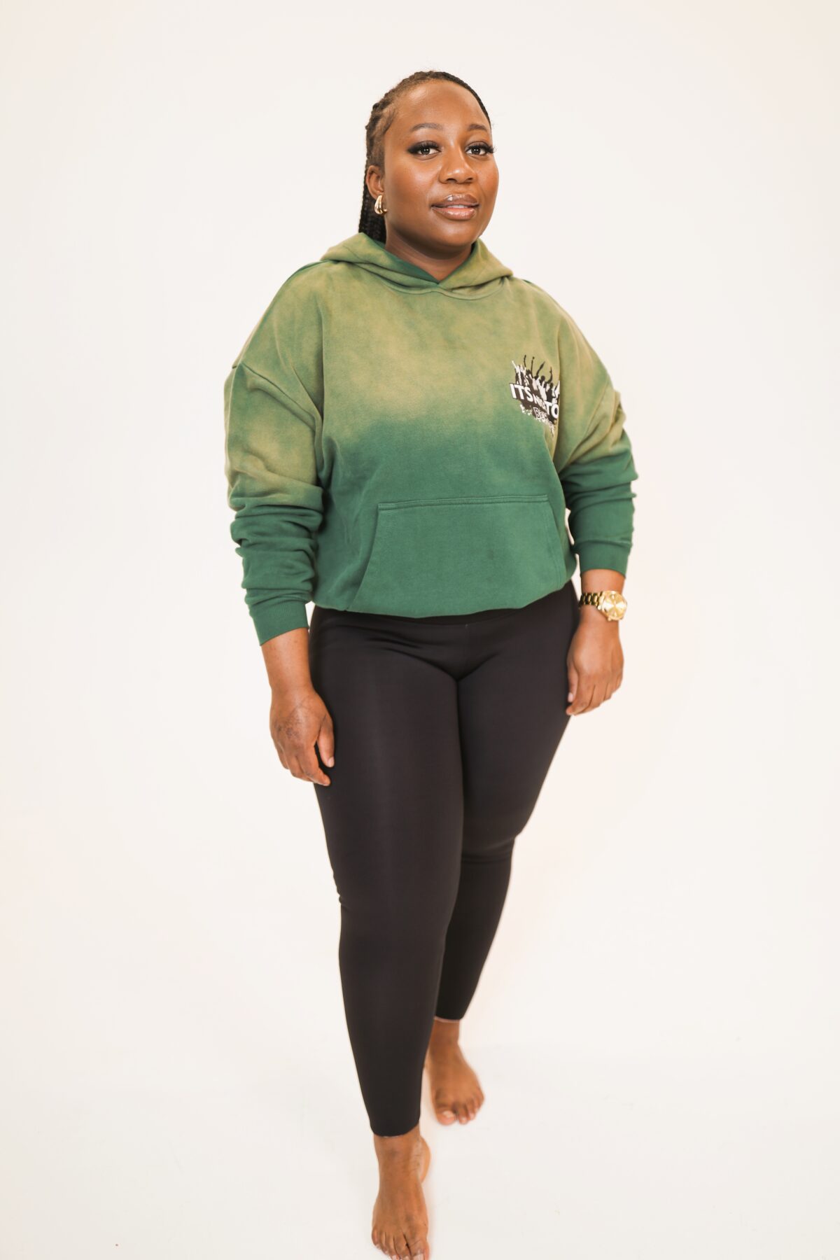 Drop Shoulder Green Hoodie Its Nice To Be Here