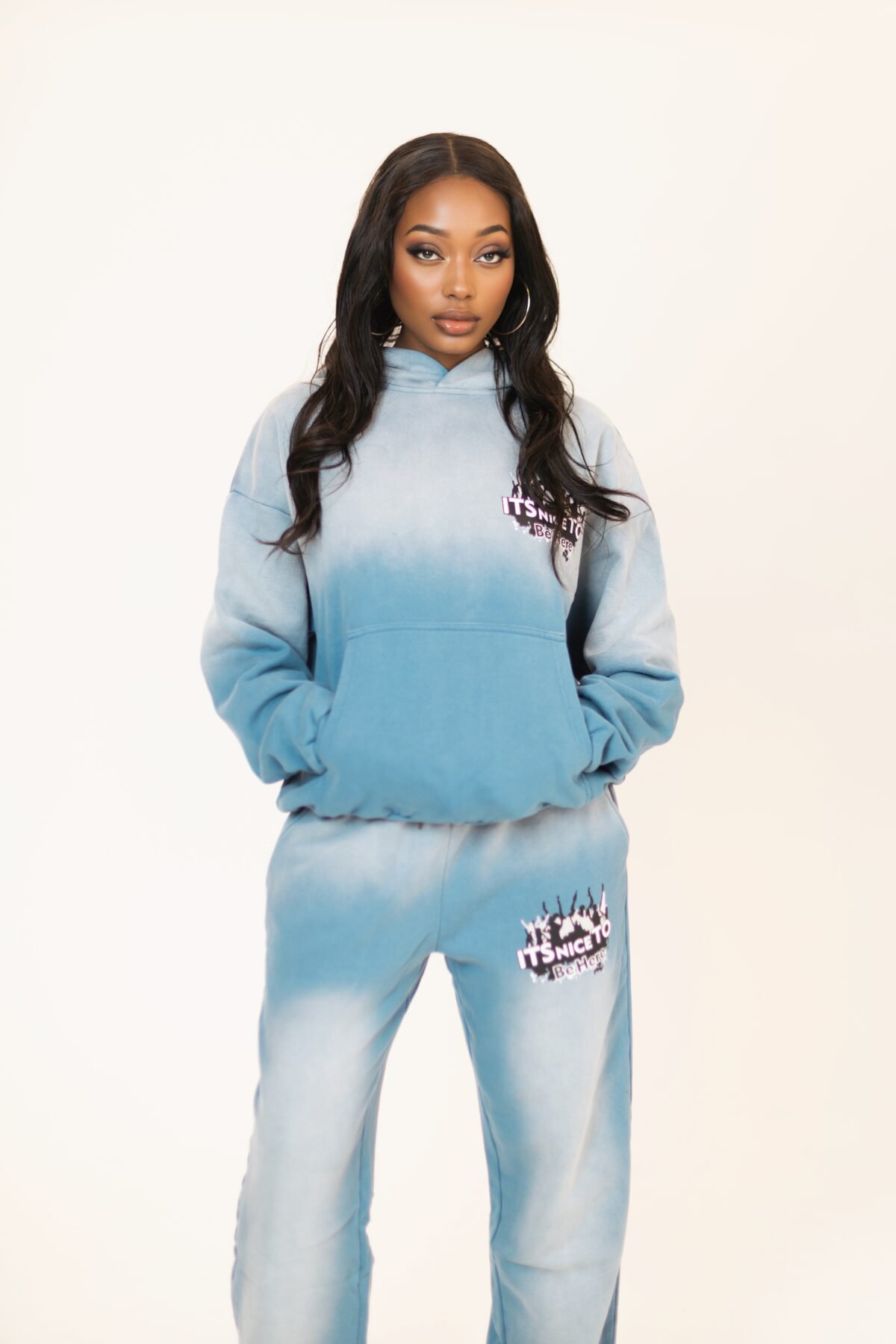 Blue Track Suit Its Nice To Be Here